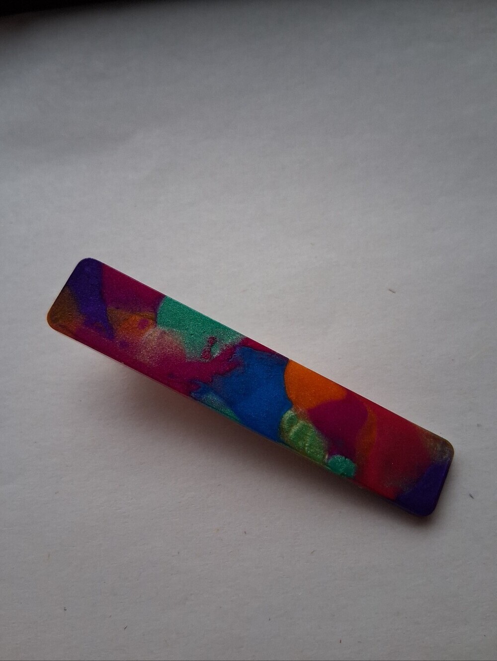 5/$25 Hand Crafted Multicolor Resin Bar Hair Clip